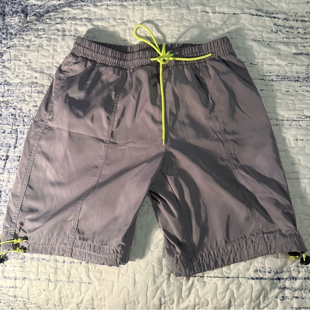 Gray Shorts with Neon Accents